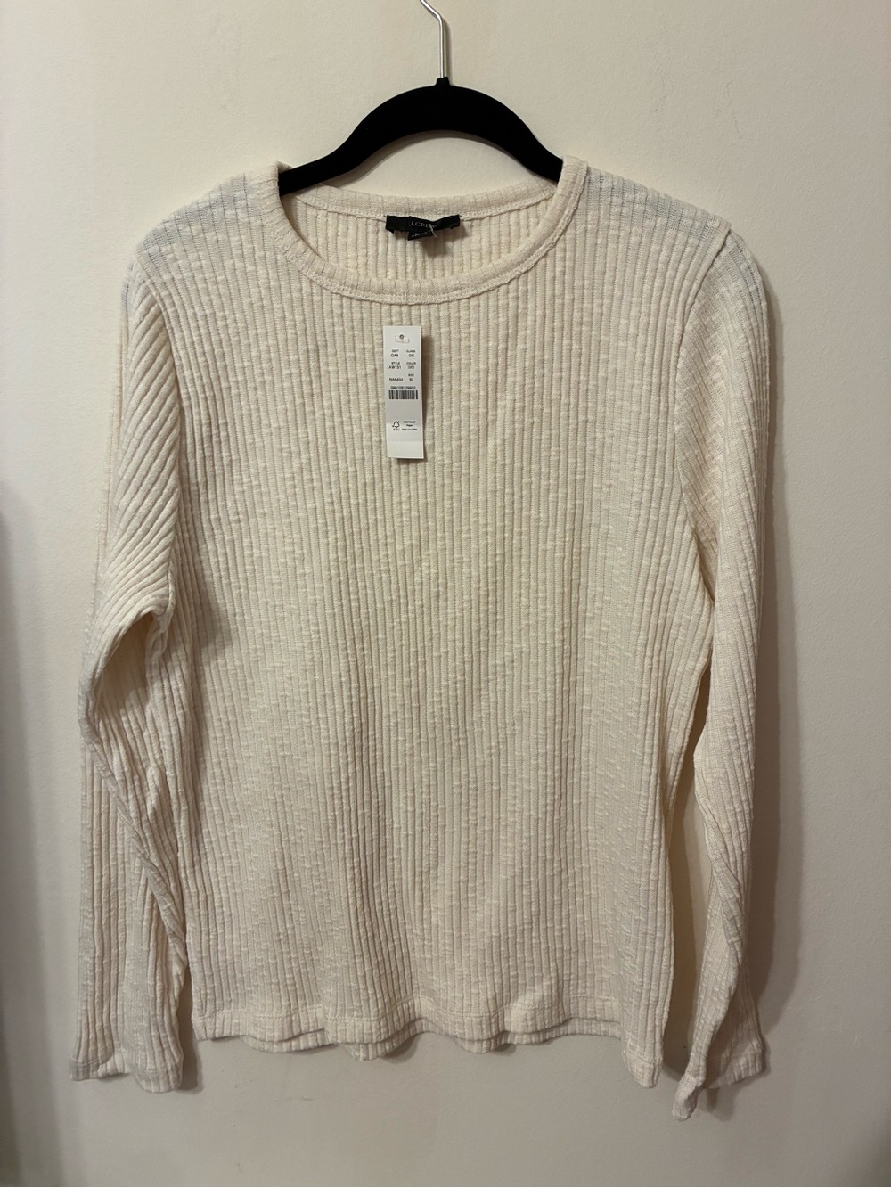 NWT J. Crew size XL ivory ribbed sweater